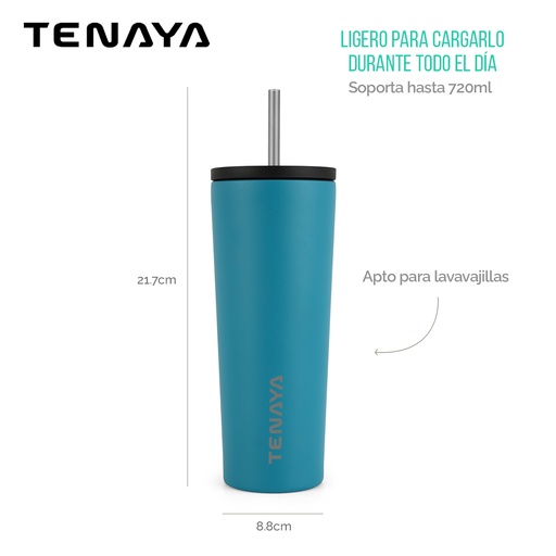 [TN1006-1] VASO ACERO FLAT LID 720ml (Azul acero)