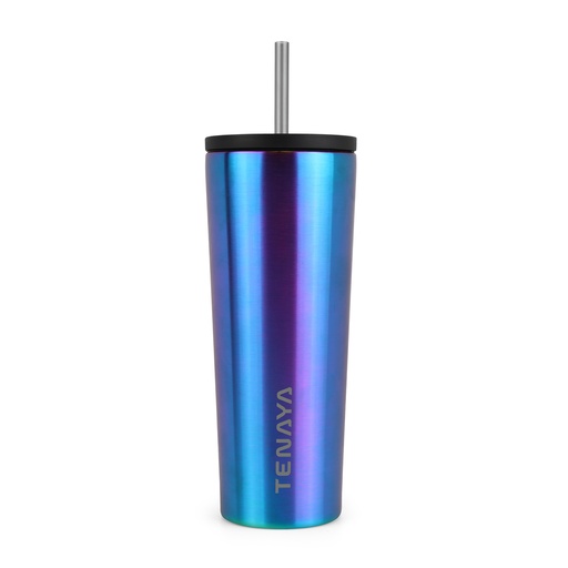 [TN1006-3] VASO ACERO FLAT LID 720ml (Azul petróleo)