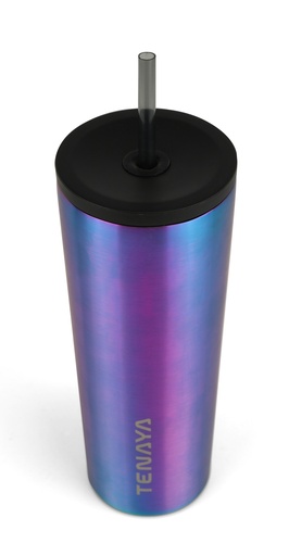 [TN1006-3] VASO ACERO SONOMA 720ml bi tapa (Azul petróleo)